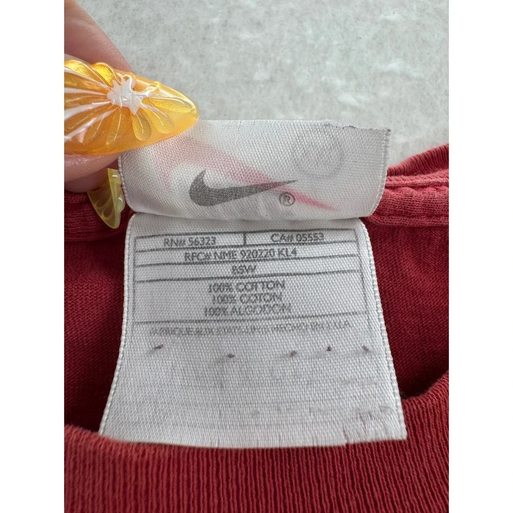 Nike - VTG T-Shirt Embroidered Swoosh Short Sleeve - Red - XXL - Mens